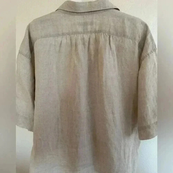 Country Road French Linen top tan Size 10 - Picture 2 of 6